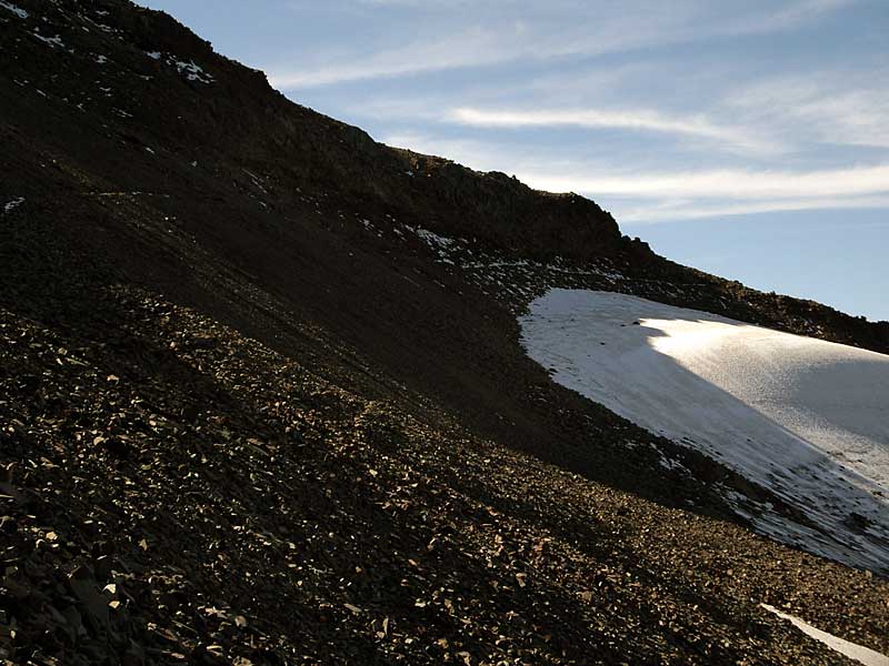 Bypassed trail above Packwood Glacier