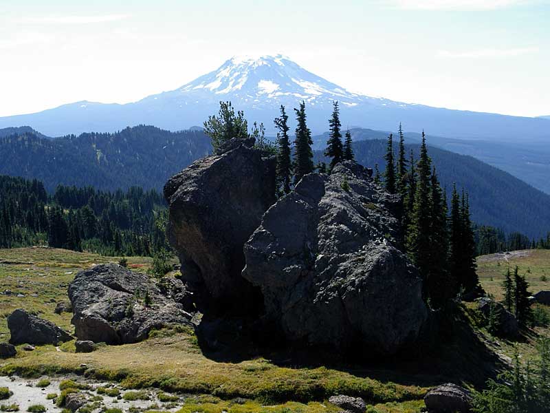 Split boulder above Snowgrass Flat