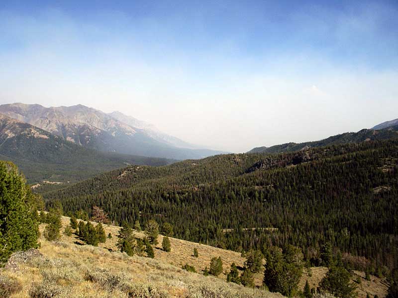 Smoke from fires south of Galena Summit