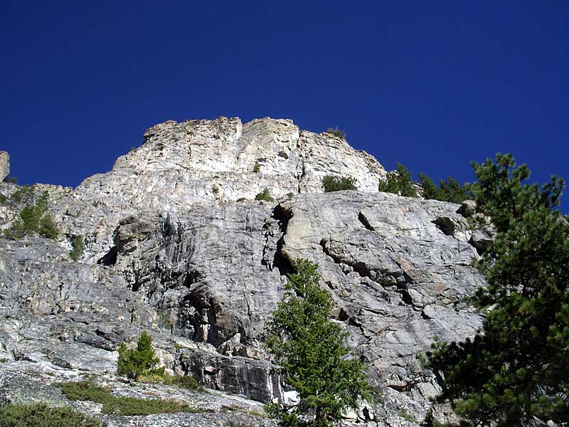 Cliff above Alice Lake trail