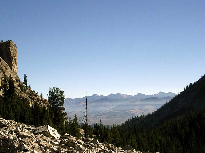 Smoke in the valley in the morning