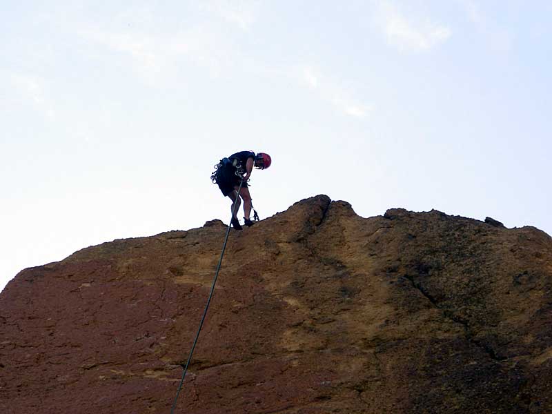 Doug starts over the edge