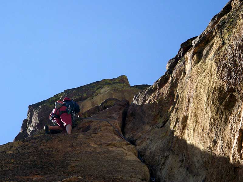 Almost to the top of the first pitch