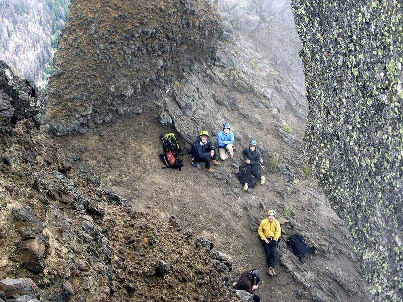 Waiting their turns on the summit