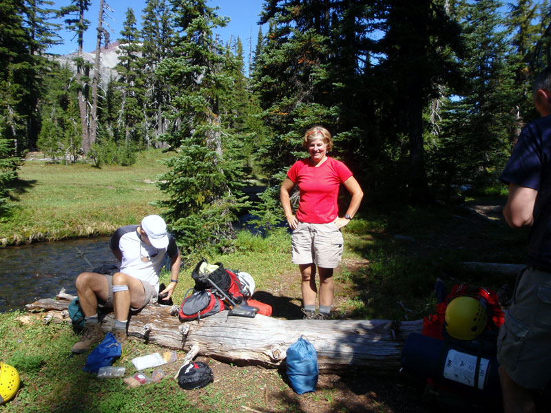 Snack break along Fall Creek