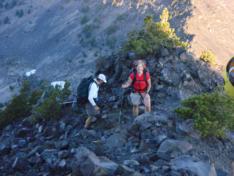 Climbing up the ridge