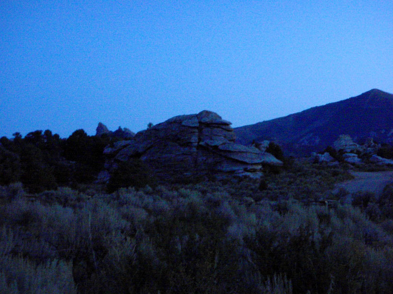 Rock across road from camp