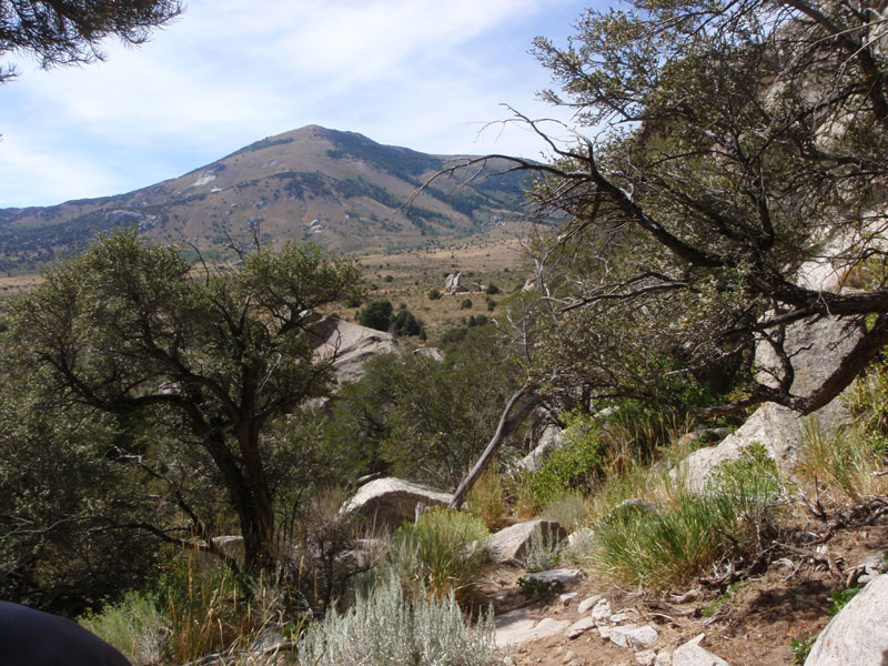 View from base of Fruit Pie (5.7***; two pitches; Castle Rock)