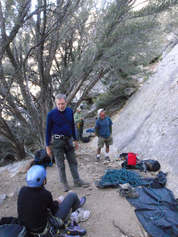 Team 2: John and Deb prepare to climb