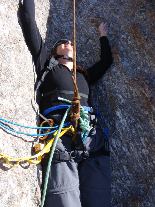 Sue relaxes at top of first pitch