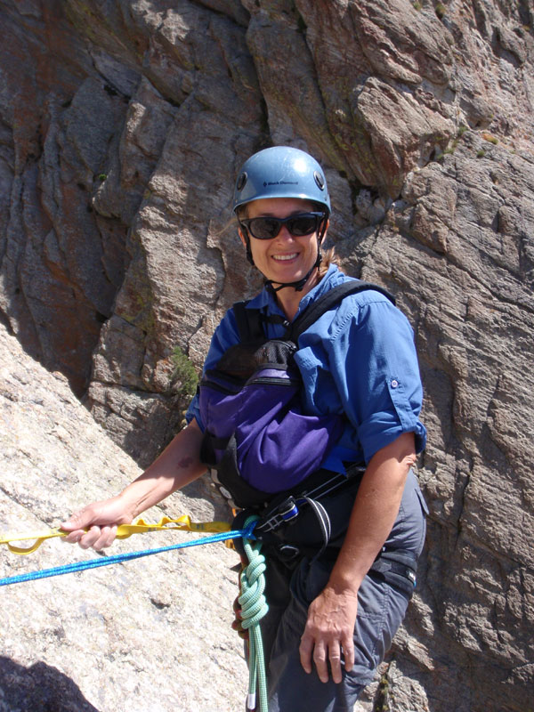 Sue at top of third pitch