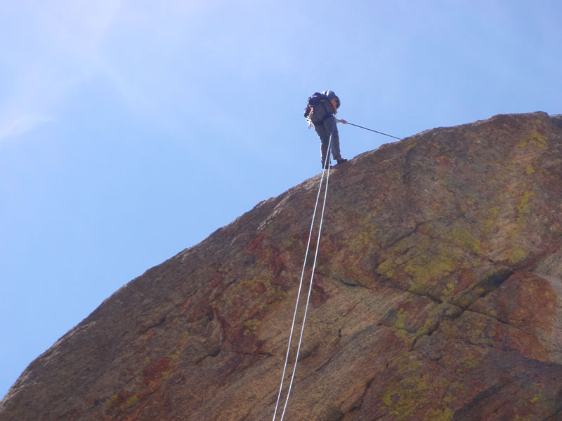 Sue starts her rappel