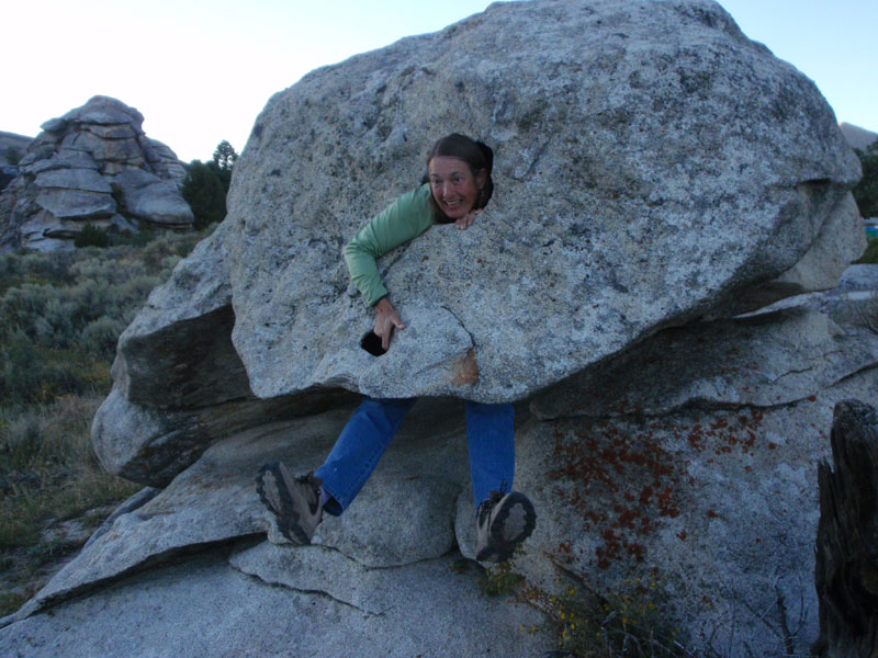 Sue tries out a new climbing technique