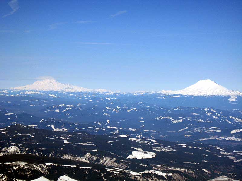 Mt. Rainier and Mt. Adams