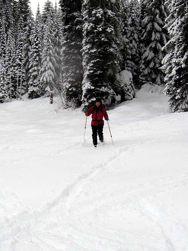 Sue Z nears the lake