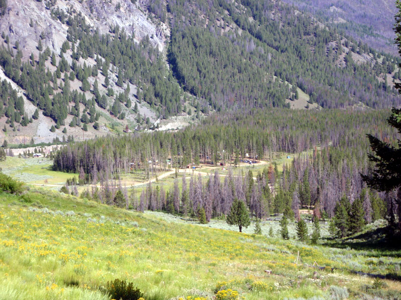 Camp from above the cemetery