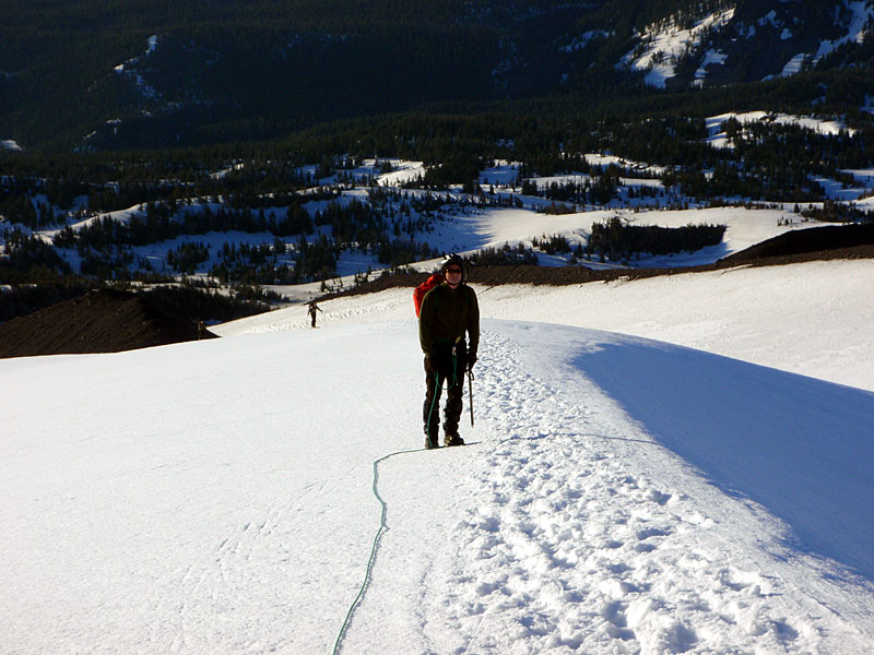 Skier behind Lubos