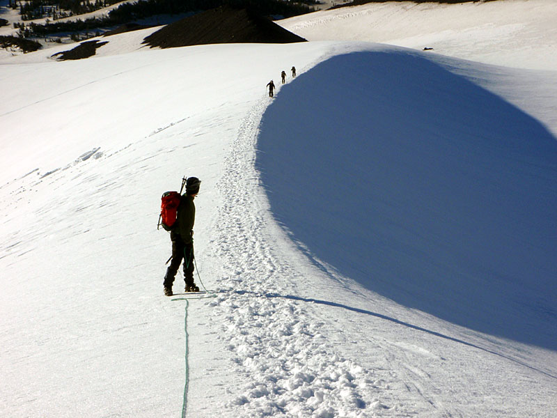 Three skiers