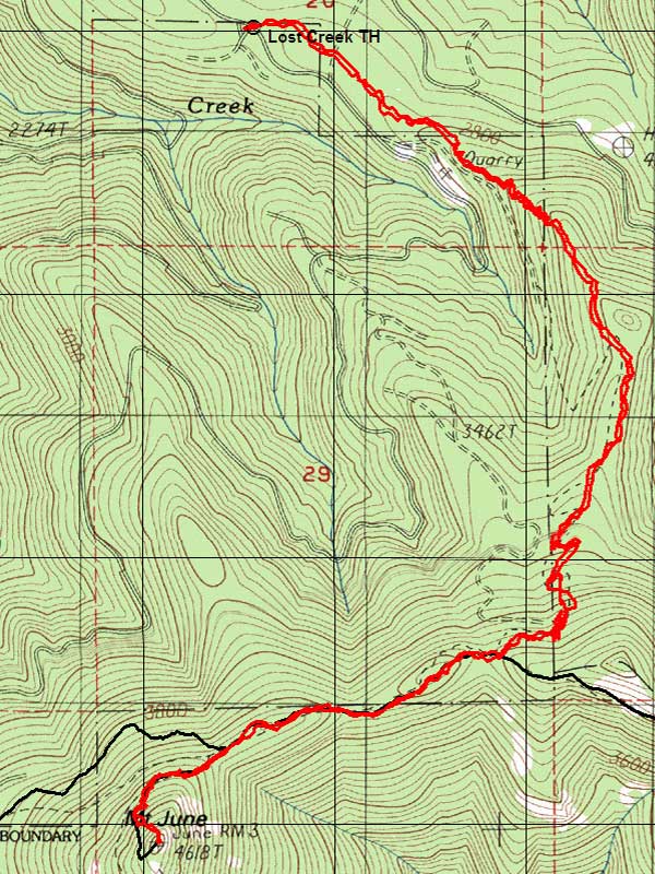 Map of Mt. June trip