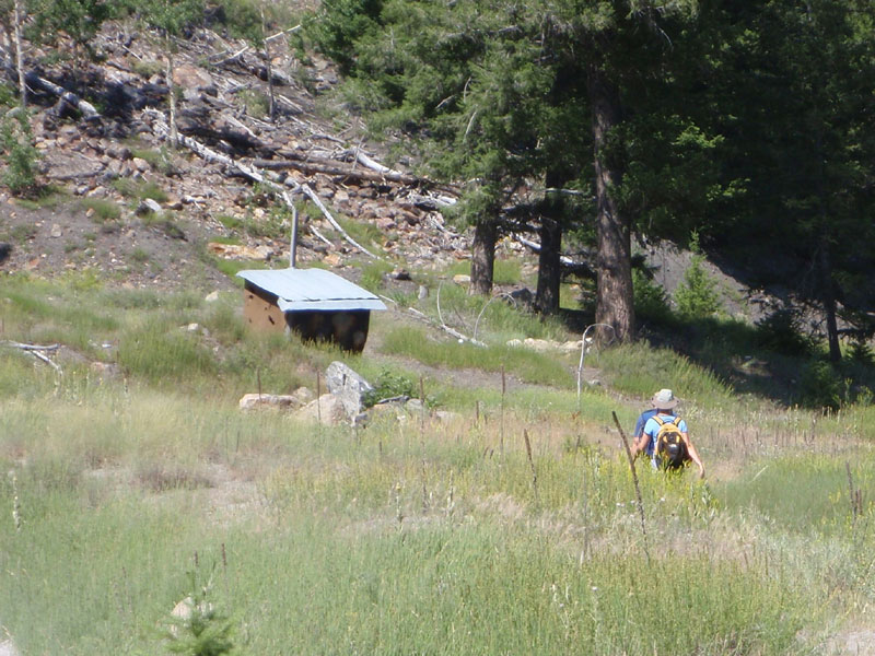 John &amp; Emese hiking out through mine site