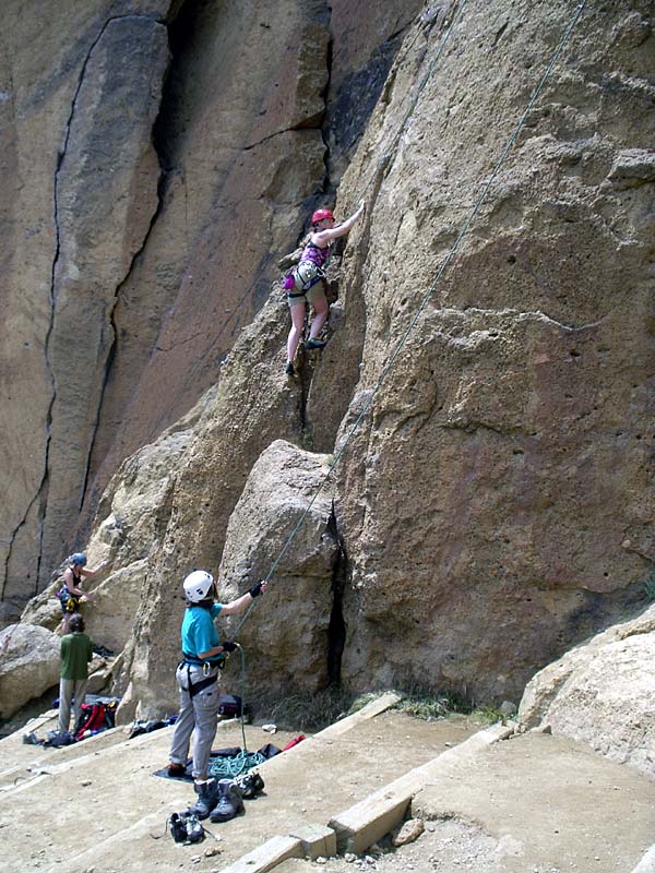 Lori on Easy Reader, Kathy belaying