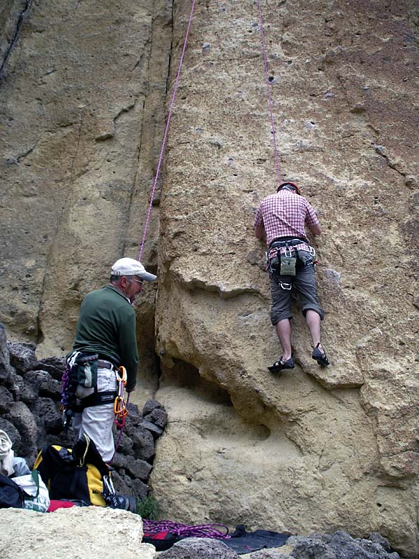 Peter on Bunny Face, Doug belaying