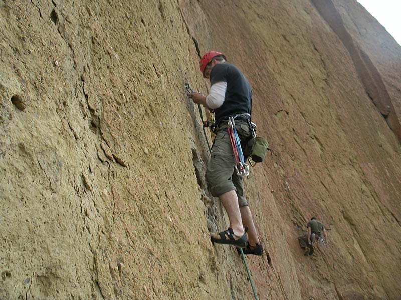 Peter sets up to rappel on The Outsiders