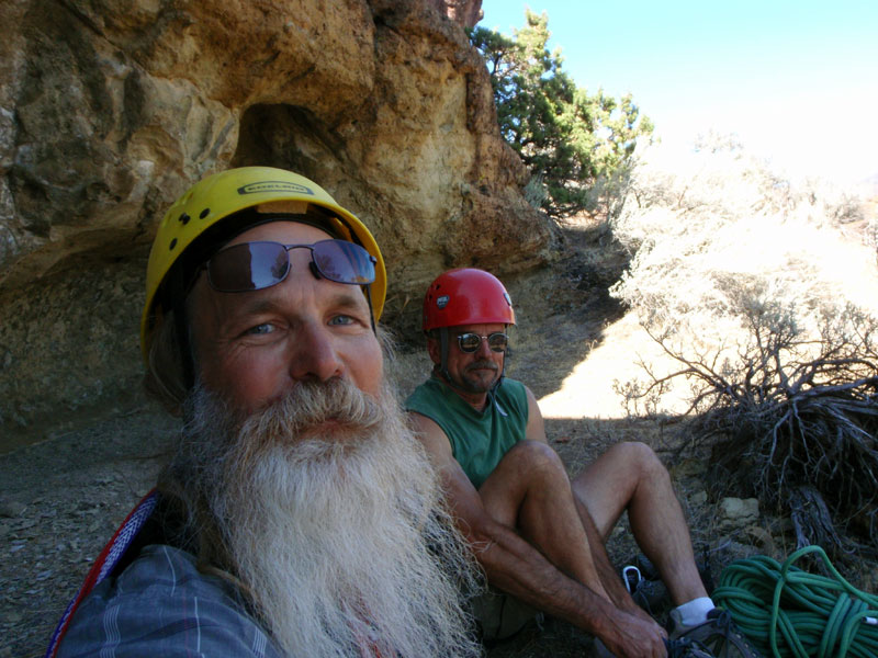 Snacktime before hiking down Misery Ridge trail