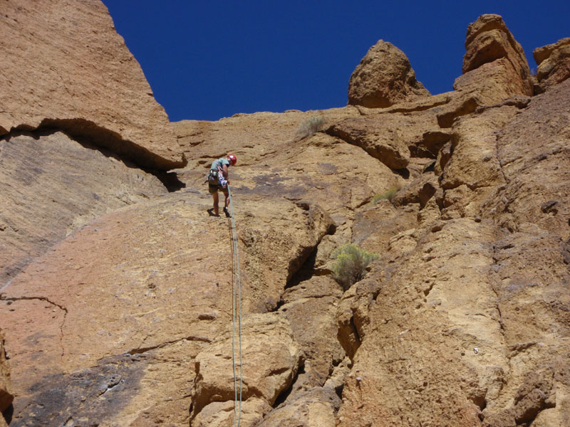 Doug rappels down Ginger Snap