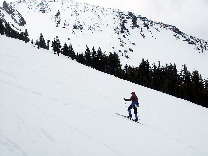 Chris continues up the slope