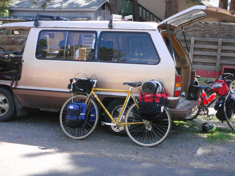 My bike loaded with gear