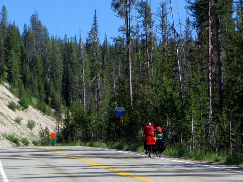 Nearing one of the funny, round, orange mileposts