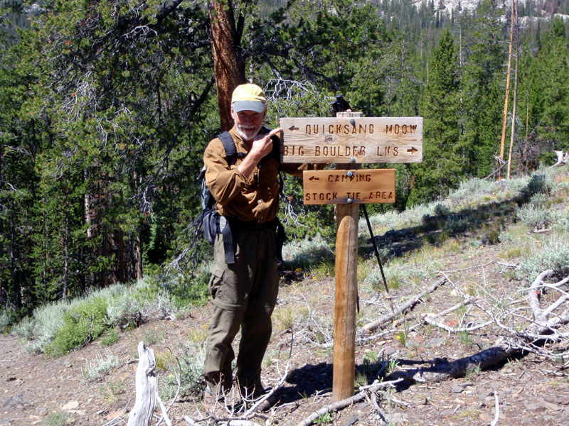 Larry points out trail hazard