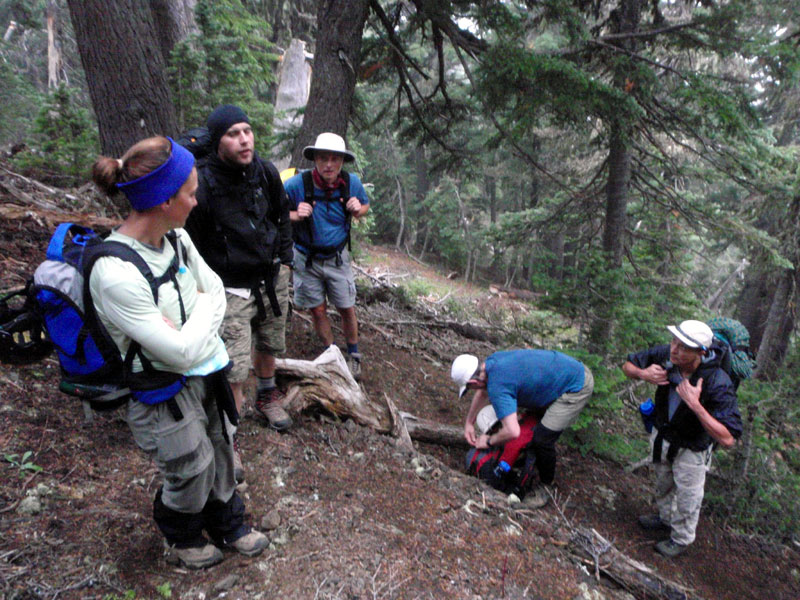 Rest stop on the climbers trail