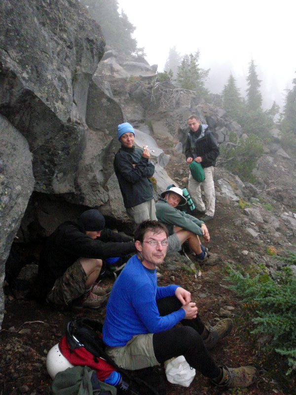 Rest stop on reaching the north ridge