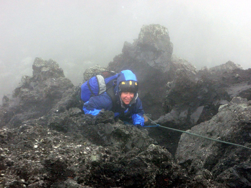 Juli above the crux