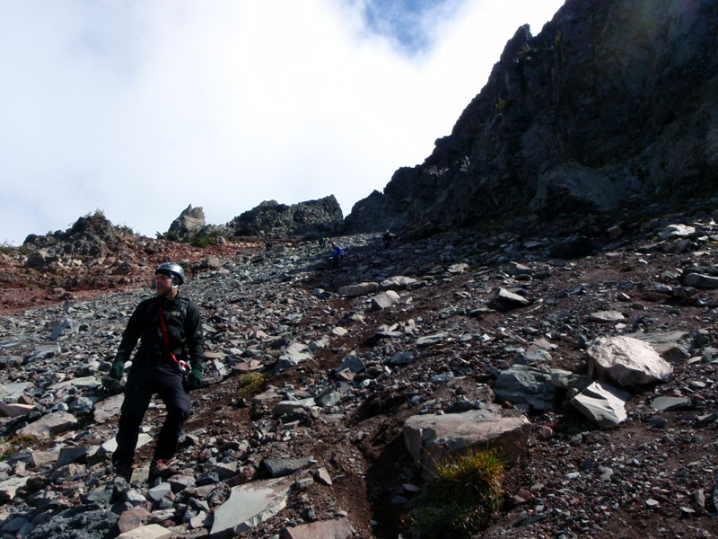 Ahjah on the rocky scree