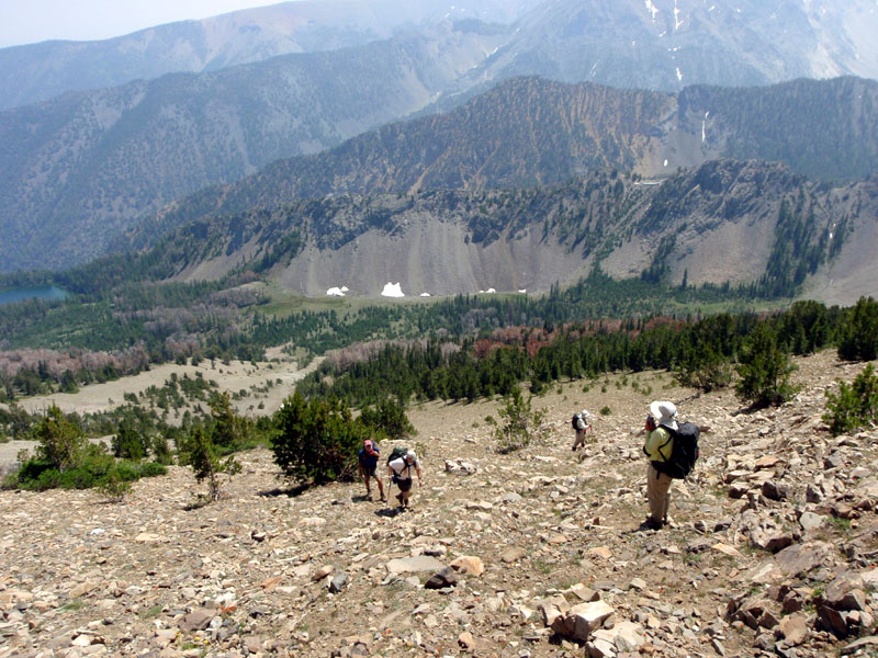 Hiking up the south ridge