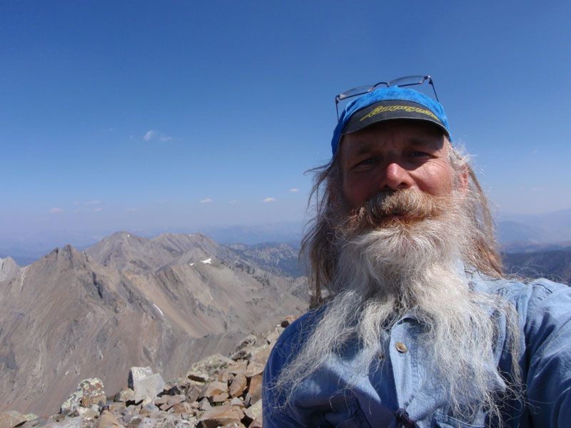 On the summit! (Summit log, in water bottle, showed last summit in mid-July, 2007)