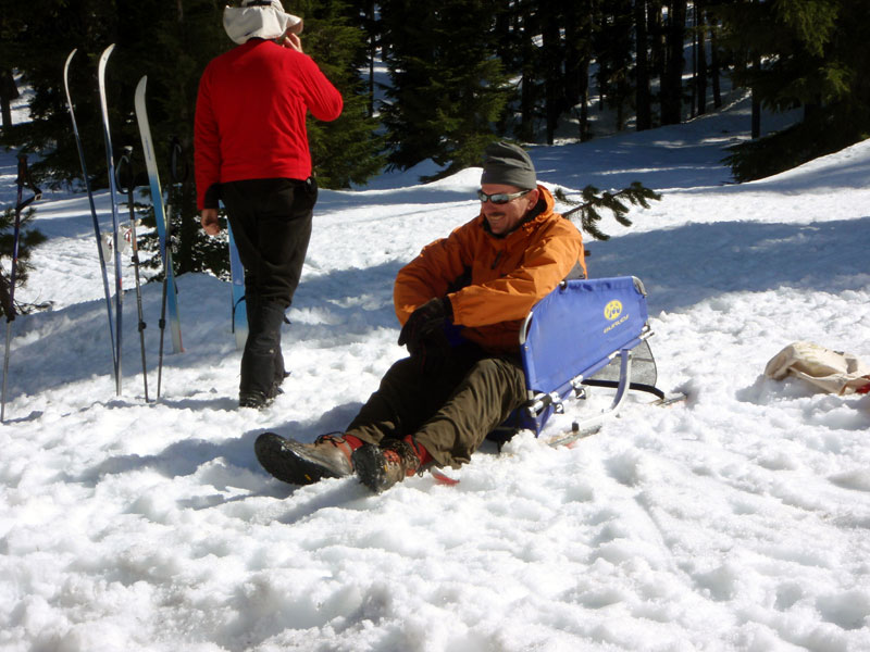 Robert demonstrates his novel use of a Burley sled