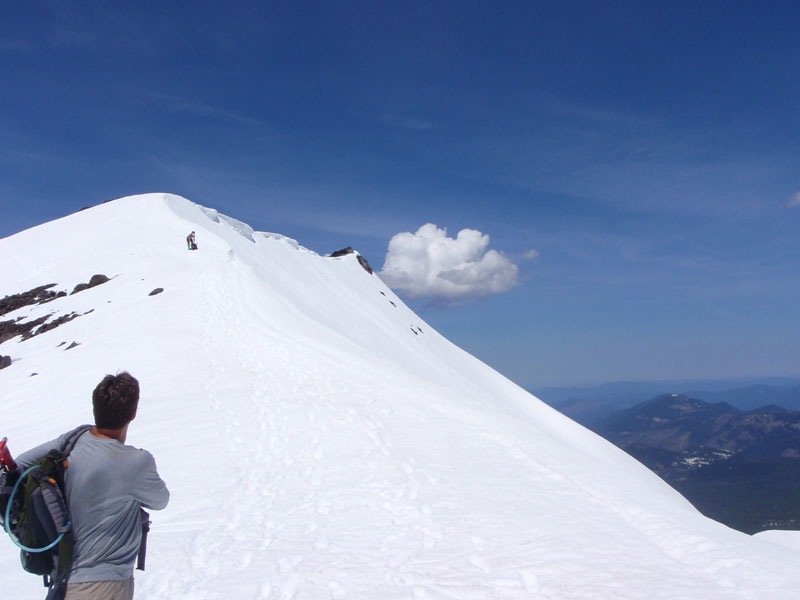 Lou looks back at the NW false summit