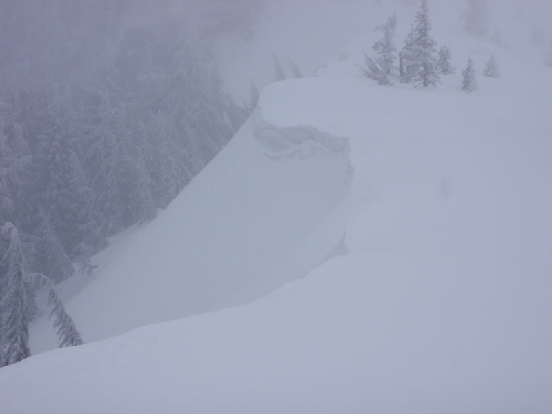 Cornicing on the northwest ridge