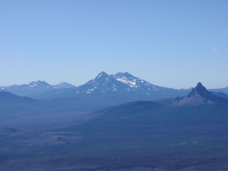 Detail of Broken Top, Bachelor Butte, North and Middle Sisters, and Mt. Washington