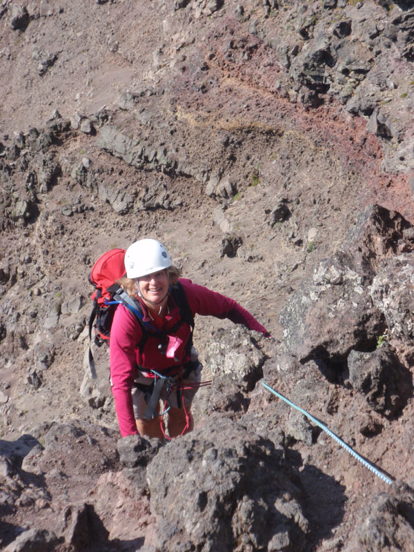 Sue Z. nears the saddle