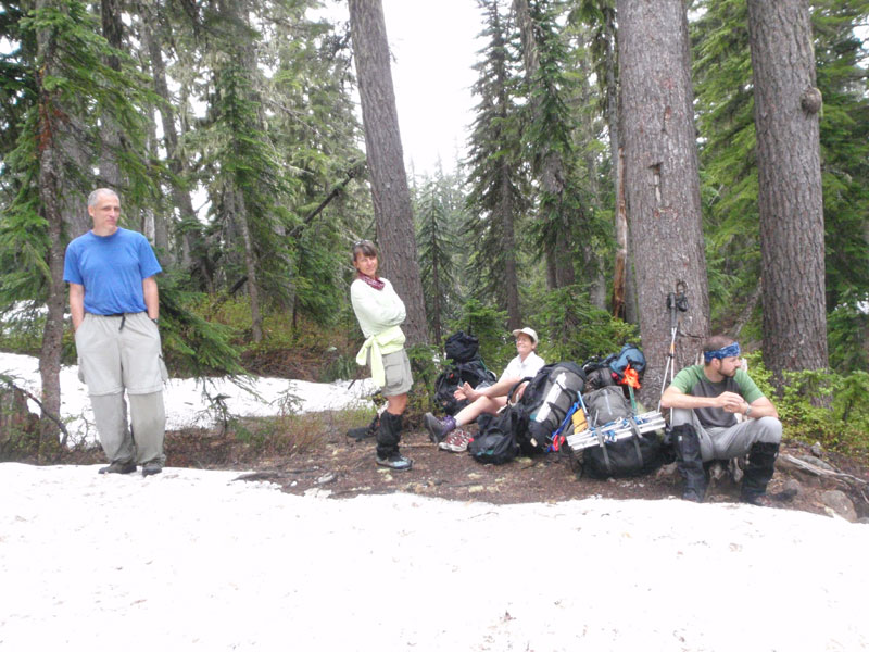 Rest stop after fording Whitewater Creek