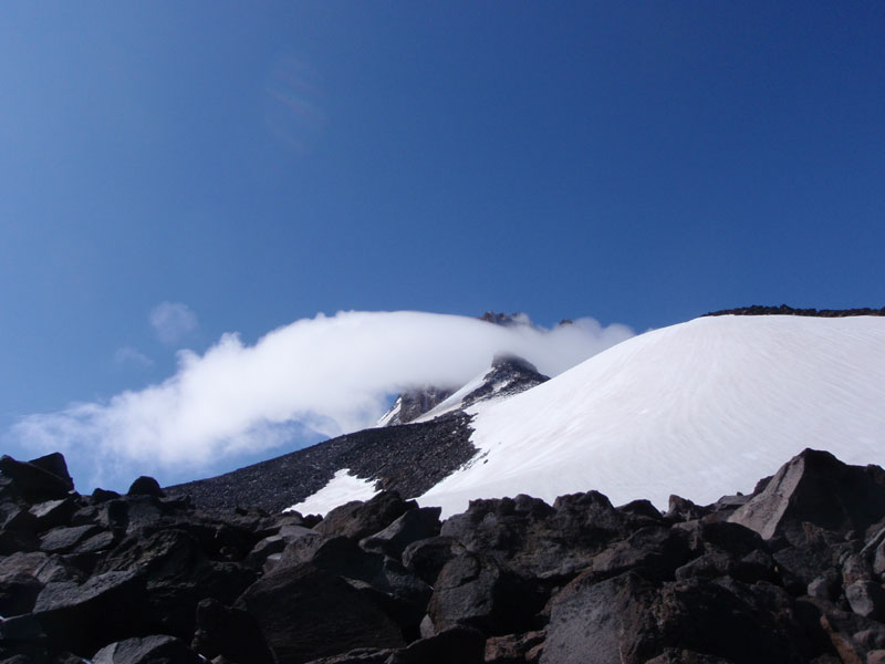 Snow field above &#8220;The Beach&#8221;