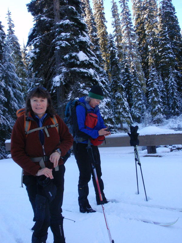 Maryanne and Laurie on bridge over Salt Creek