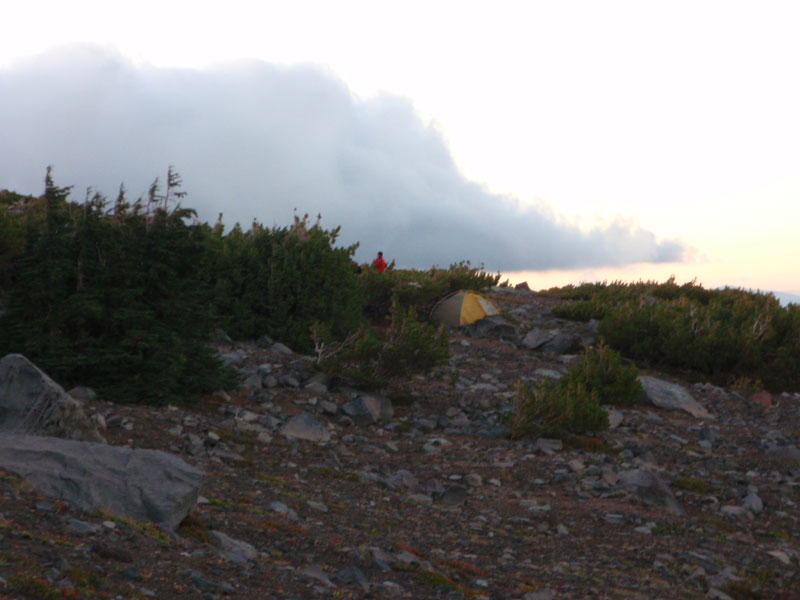 Campsite below the SE spur