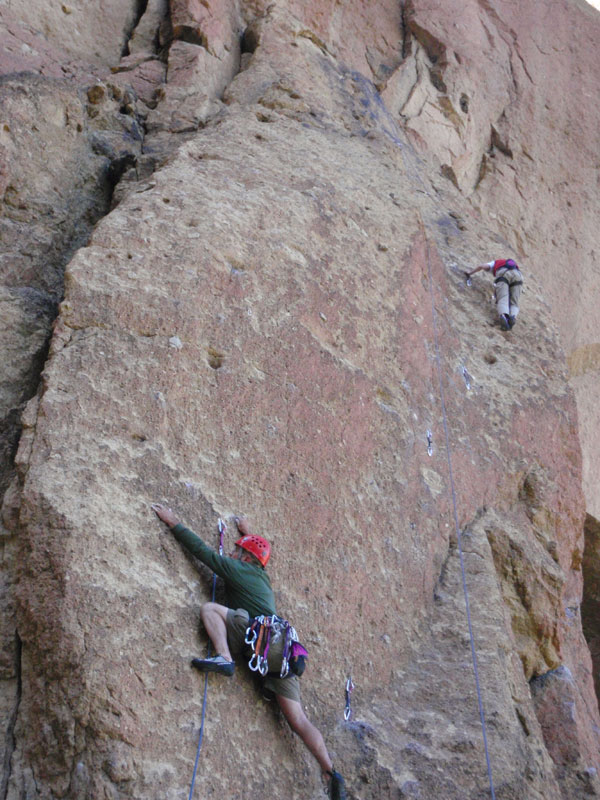 Doug leads Jete while John climbs Dancer