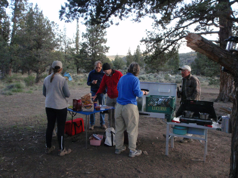 Preparing dinner back at the campground